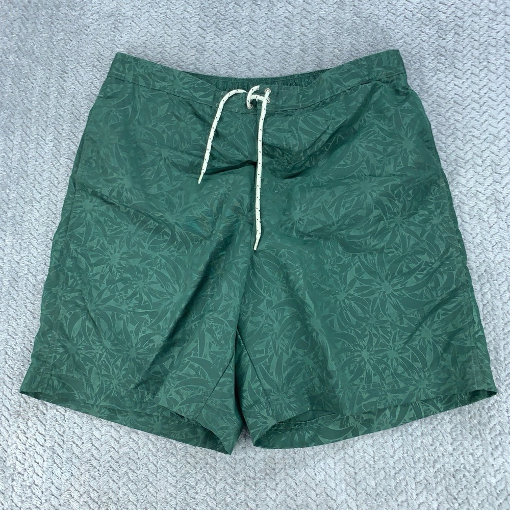 Vintage Polo Sport Ralph Lauren Swim Trunks Men's XL Green Floral Tropical Nylon
